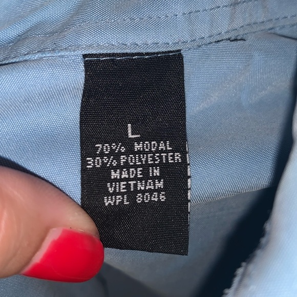 Men's Alfani Light Blue Shirt- Large As Is - Picture 6 of 7